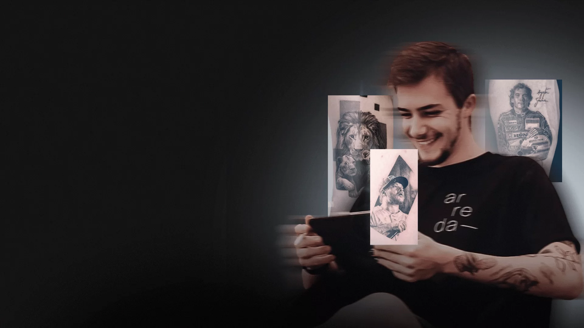 Pedro Couto ensinando técnicas de tatuagem para outros artistas