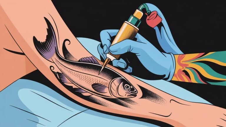 Tatuagem microrealista de um olho humano com detalhes minuciosos em preto e cinza.