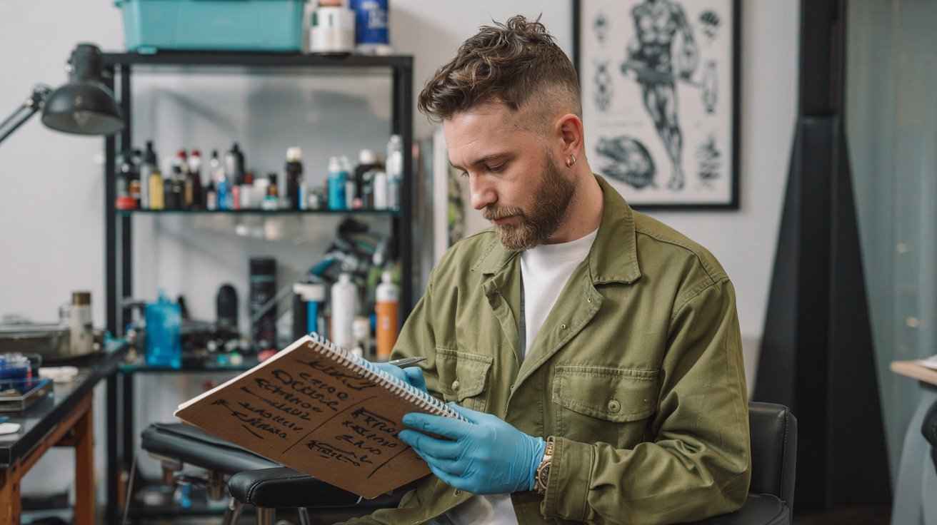 Tatuador em estúdio representando a regulamentação da profissão no Brasil