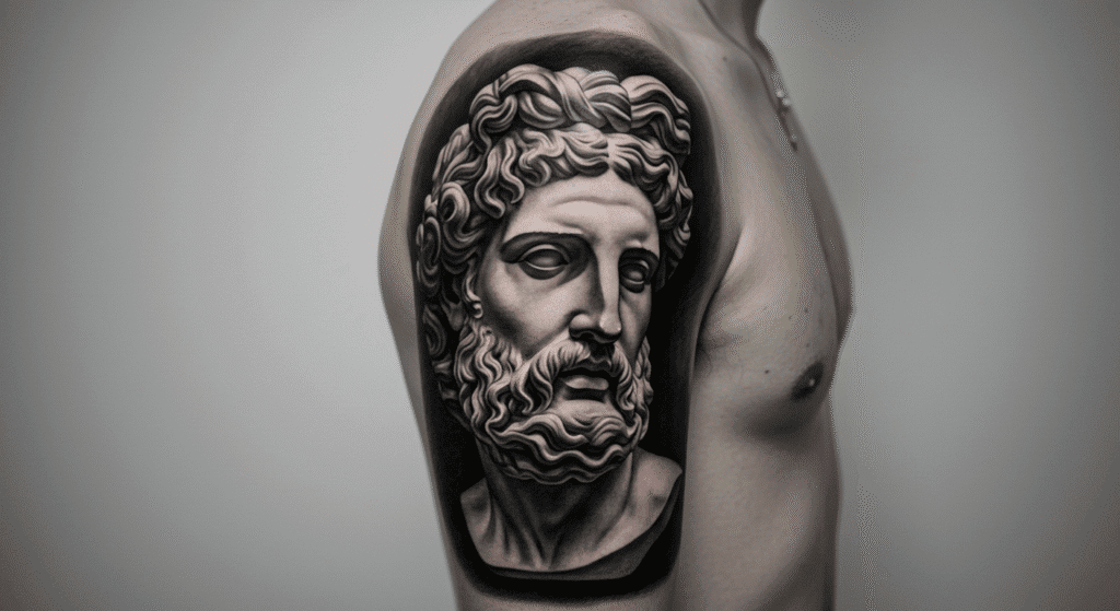 Close-up de uma agulha magnum fazendo um sombreamento suave em uma tatuagem, demonstrando as técnicas de sombreamento.