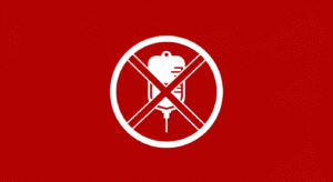 Sinal de proibido sobre um ícone de agulha de anestesia, ilustrando a proibição do CFM de anestesia para tatuagens.