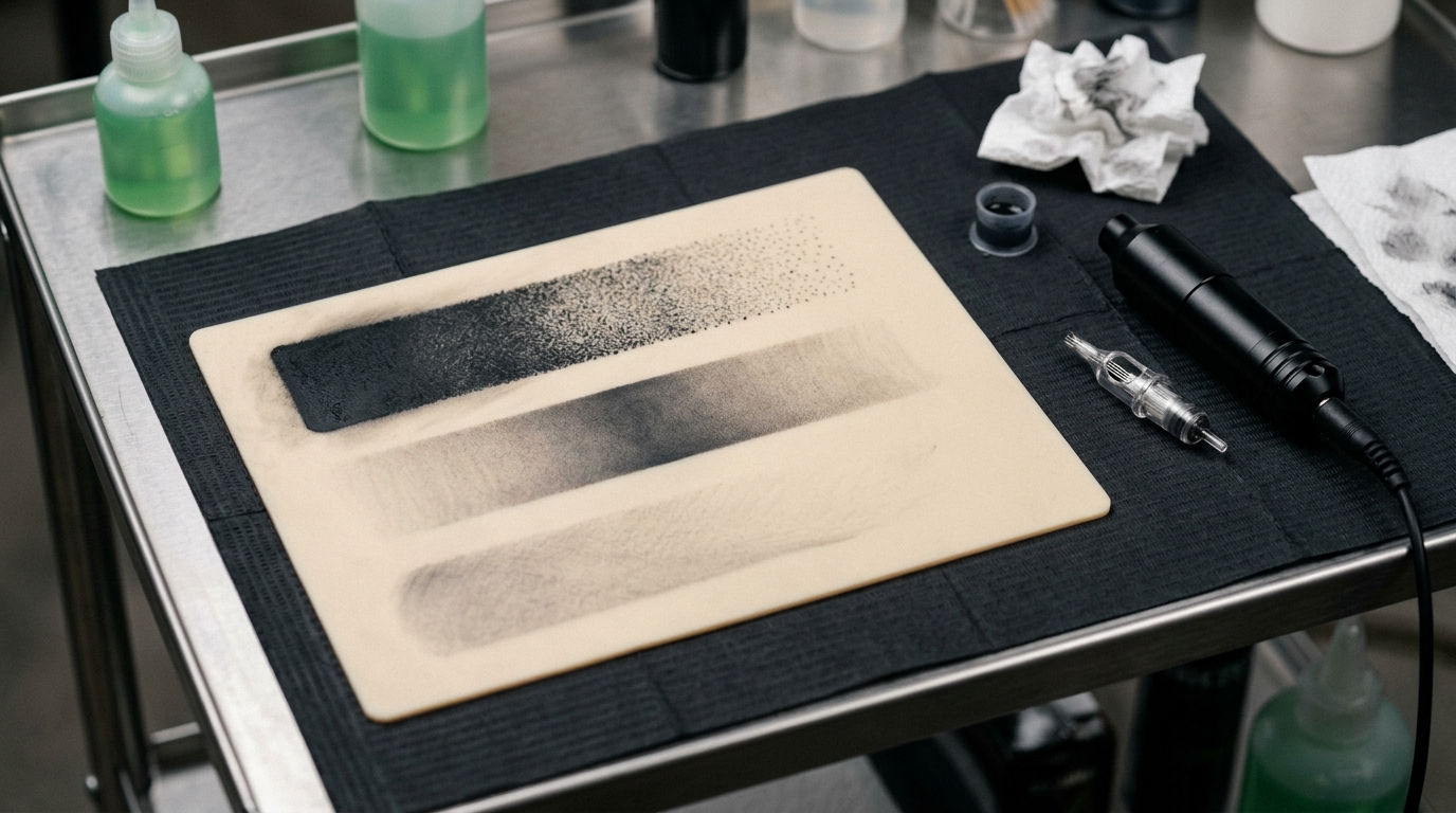 Comparação visual de técnicas de sombreamento whip, pendulum e brush shading